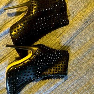 Flashy studded booties
